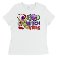 White Bad witch vibes Ladies Tee - NancyCooperArtShop