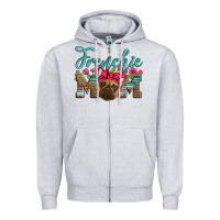 Heather Grey french bulldog mom Zipper Hoodie - Artiststas