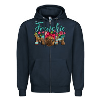 Navy french bulldog mom Zipper Hoodie - Artiststas