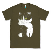 Army Green tuxedo cat t  shirt tuxedo cat t  shirt Classic Tee - longCreatives