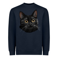 Navy Bombay Cat Face Heavyweight Sweatshirt - LillyAllenDesigns