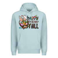 Blue Mist Happy Easter Y'all Premium Hoodie - CowhideDigitalArt