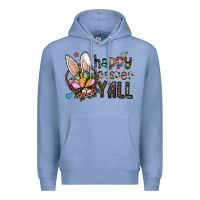 Colony Blue Happy Easter Y'all Premium Hoodie - CowhideDigitalArt