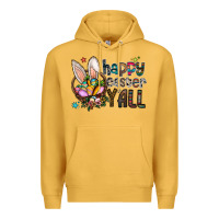 Mustard Happy Easter Y'all Premium Hoodie - CowhideDigitalArt