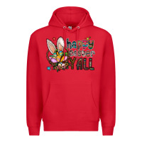 Red Happy Easter Y'all Premium Hoodie - CowhideDigitalArt