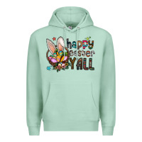 Seafoam Happy Easter Y'all Premium Hoodie - CowhideDigitalArt