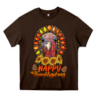 Chocolate Brown happy thanksgiving gemstone Heavy Core Tee - RanaPortraitStore