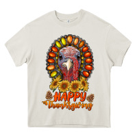 Cream happy thanksgiving gemstone Heavy Core Tee - RanaPortraitStore