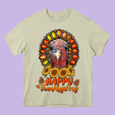 Happy Thanksgiving Gemstone Heavy Core Tee Designed By Ranaportraitstore