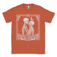 Copper The Lovers Tarot Card Skeleton Valentines Halloween Occult Classic Tee - longCreatives