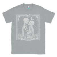 Heather Grey The Lovers Tarot Card Skeleton Valentines Halloween Occult Classic Tee - longCreatives