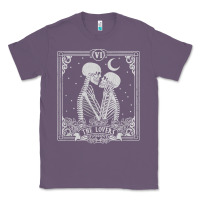 Lavender The Lovers Tarot Card Skeleton Valentines Halloween Occult Classic Tee - longCreatives