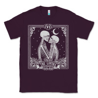 Plum The Lovers Tarot Card Skeleton Valentines Halloween Occult Classic Tee - longCreatives