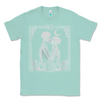 Seafoam The Lovers Tarot Card Skeleton Valentines Halloween Occult Classic Tee - longCreatives