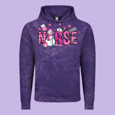Nurse Pink Christmas Vintage Hoodie Designed By Oliviacreatesart