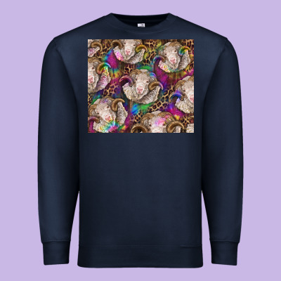 Merino Ram Tie Dye Tumbler Premium Sweatshirt Designed By Barkaloodesign
