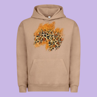 Leopard Glitter Patch Urban Hoodie Designed By Adodesignshop
