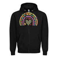 Black autism awareness heart leopard rainbow Zipper Hoodie - Artiststas