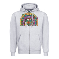 Heather Grey autism awareness heart leopard rainbow Zipper Hoodie - Artiststas