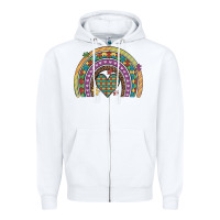 White autism awareness heart leopard rainbow Zipper Hoodie - Artiststas