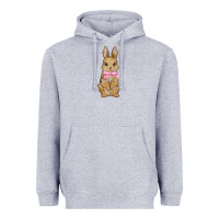 Heather Grey easter rabbit pink flowers Heavyweight Hoodie - BarkalooDesign