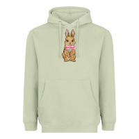 Matcha easter rabbit pink flowers Heavyweight Hoodie - BarkalooDesign