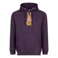 Plum easter rabbit pink flowers Heavyweight Hoodie - BarkalooDesign