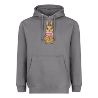 Storm easter rabbit pink flowers Heavyweight Hoodie - BarkalooDesign