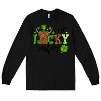Black St. Patrick's Day One lucky Heifer Long Sleeve Tee - OliviaCreatesArt