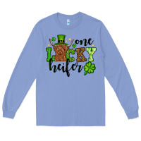 Colony Blue St. Patrick's Day One lucky Heifer Long Sleeve Tee - OliviaCreatesArt