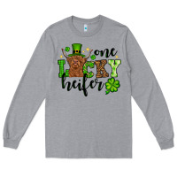 Heather Grey St. Patrick's Day One lucky Heifer Long Sleeve Tee - OliviaCreatesArt