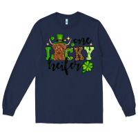 Navy St. Patrick's Day One lucky Heifer Long Sleeve Tee - OliviaCreatesArt