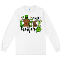 White St. Patrick's Day One lucky Heifer Long Sleeve Tee - OliviaCreatesArt