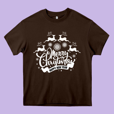 Merry Christmas Happy New Year Heavy Core Tee Designed By Bettercallsaul