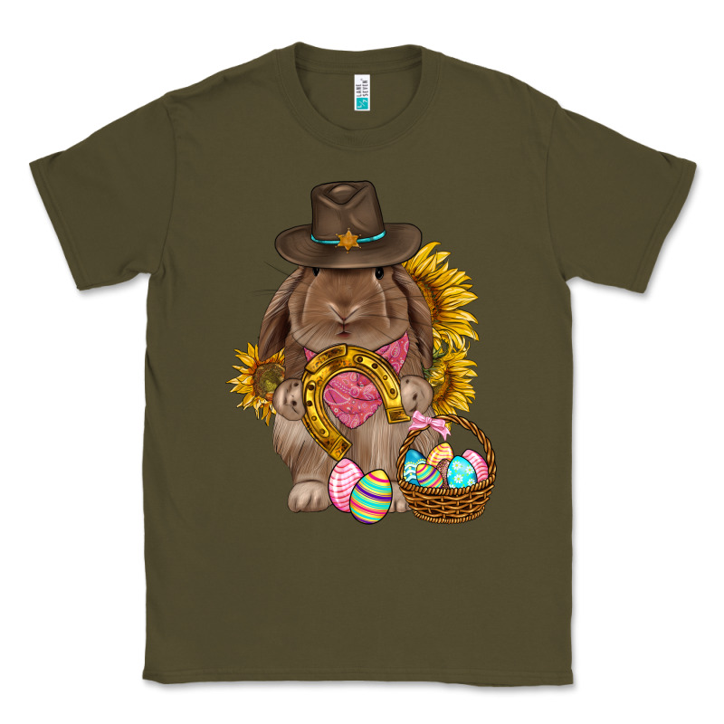 Western Rabbit With Sunflowers Easter Day Classic Tee by HowdyJamesFarm | Teevron