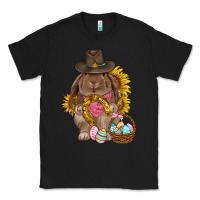 Black Western Rabbit with sunflowers Easter Day Classic Tee - HowdyJamesFarm