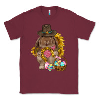 Burgundy Western Rabbit with sunflowers Easter Day Classic Tee - HowdyJamesFarm
