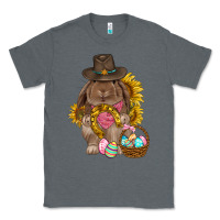 Charcoal Heather Western Rabbit with sunflowers Easter Day Classic Tee - HowdyJamesFarm