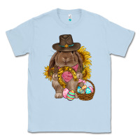 Dusty Blue Western Rabbit with sunflowers Easter Day Classic Tee - HowdyJamesFarm