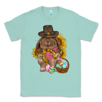 Seafoam Western Rabbit with sunflowers Easter Day Classic Tee - HowdyJamesFarm