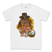 White Western Rabbit with sunflowers Easter Day Classic Tee - HowdyJamesFarm