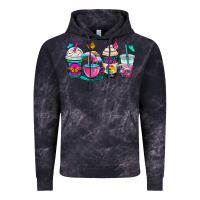Cloud Black tie dye coffee cups Vintage Hoodie - OliviaCreatesArt