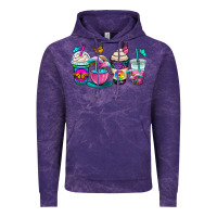 Cloud Purple tie dye coffee cups Vintage Hoodie - OliviaCreatesArt
