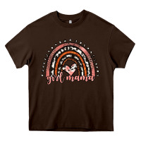 Chocolate Brown girl mama western leopard rainbow Heavy Core Tee - JahusDesignShop