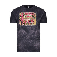 Cloud Black faith over fear breast cancer 12 inches 300 dpi Vintage Tee - CowGirlArtShop