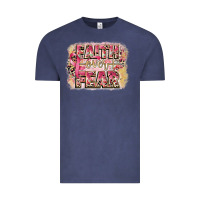 Vintage Denim faith over fear breast cancer 12 inches 300 dpi Vintage Tee - CowGirlArtShop