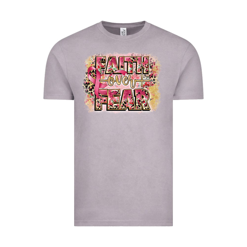 Faith Over Fear Breast Cancer 12 Inches 300 Dpi Vintage Tee by CowGirlArtShop | Teevron