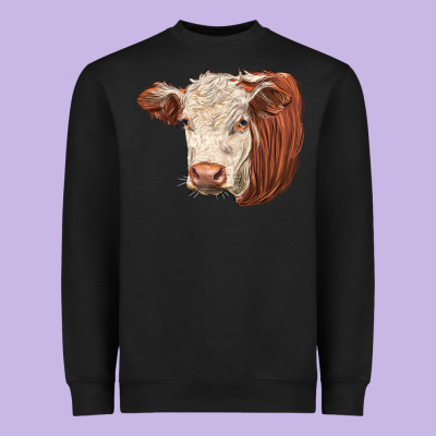 Hereford Cow Face Heavyweight Sweatshirt Designed By Lillyallendesigns