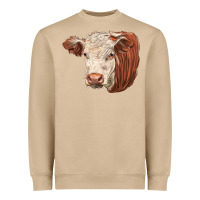 Mushroom hereford cow face Heavyweight Sweatshirt - LillyAllenDesigns