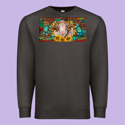 Merino Ram License Plate Premium Sweatshirt Designed By Barkaloodesign